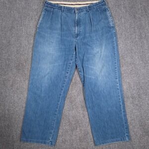 Polo Ralph Lauren Jeans Mens 36x28* Medium Wash Pleated Relaxed Fit Denim